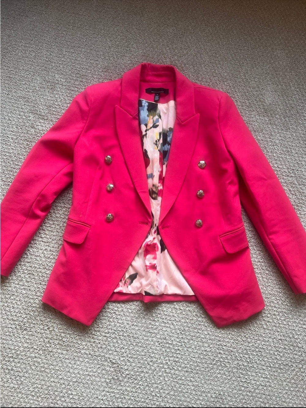 White House Black Market Hot Pink Double-Breasted Blazer
